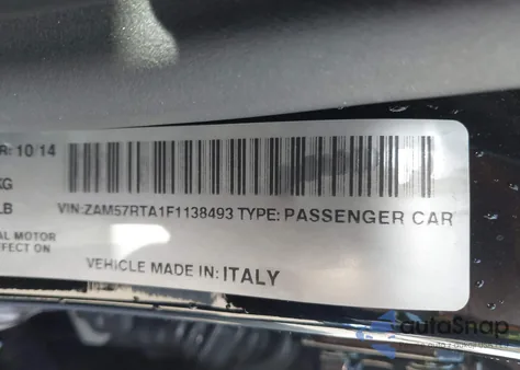 2015 Maserati Ghibli S Q4 из США, поврежденный, VIN ZAM57RTA1F1138493